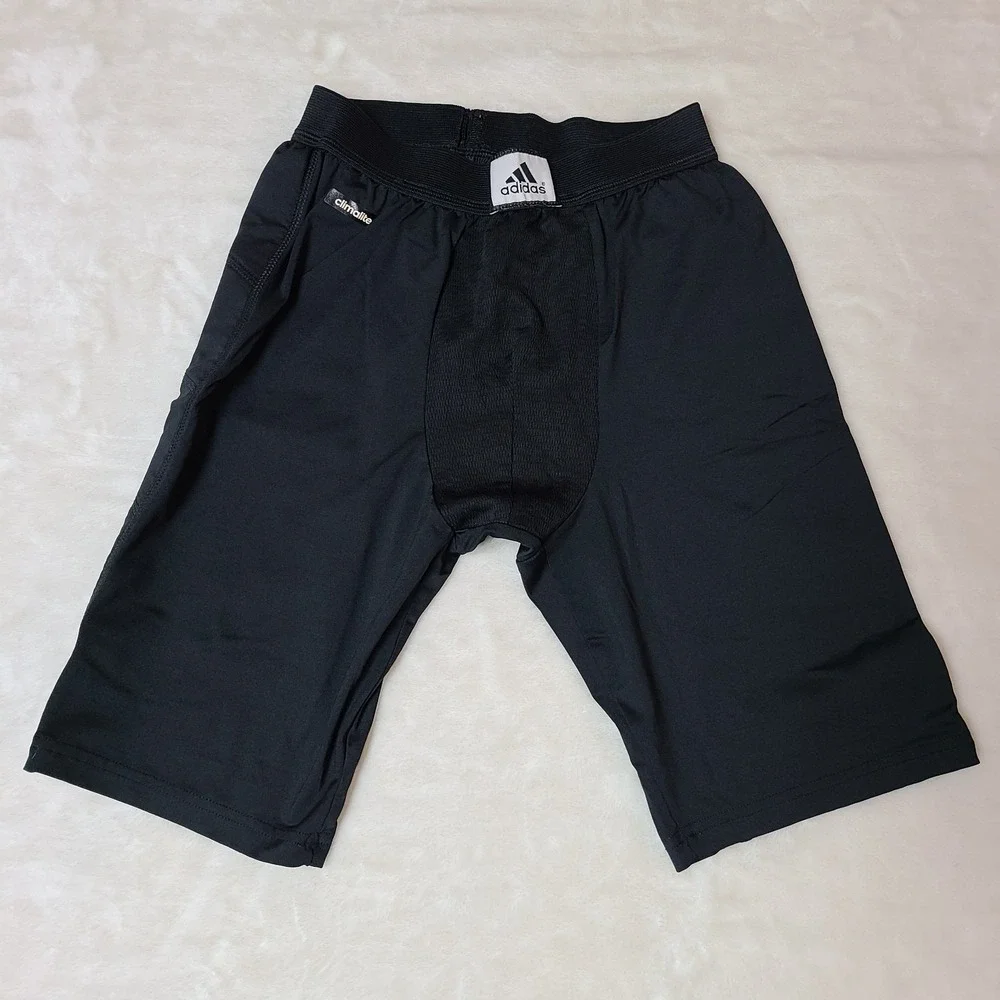 Adidas Sliding Shorts Triple Stripe Slider Climalite Men's Medium Cup Pocket